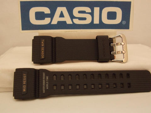 Casio Watchband GG-1000 -1A. Mud Resist Twin Sensor MudMaster Strap Black Resin
