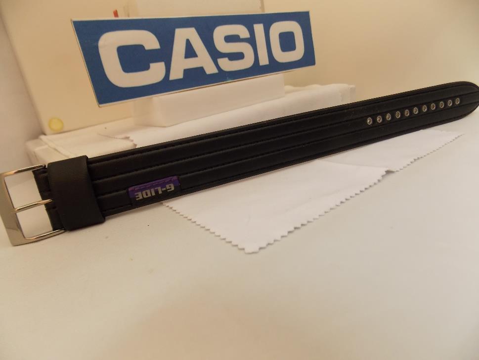 Casio watchband GLS-5600 L-1V One Piece Black G-Lide  w/Metal Eyelets.23mm