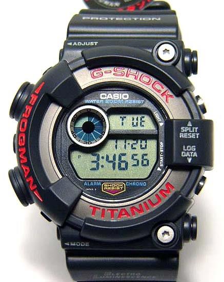 Casio watchband DW-8200 Frogman Black  White Graphics. Original Watchband