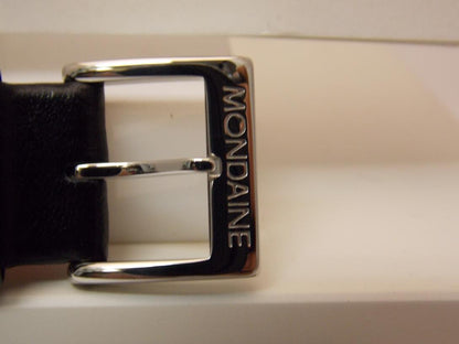 Mondaine Swiss Railways watchband FE3116.21Q 16mm Black Leather  Red Back