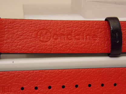 Mondaine Swiss Railways watchband FE3116.21Q 16mm Black Leather  Red Back