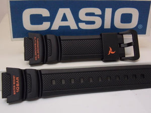Casio watchband SGW-450 H-2B Black Resin  w/Orange.For Altimeter Barometer