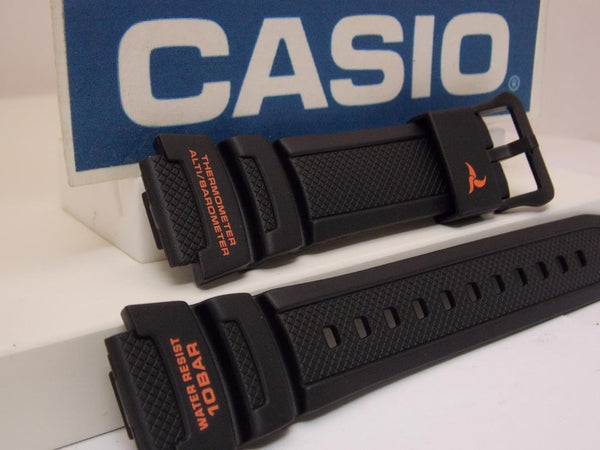 Casio watchband SGW-450 H-2B Black Resin  w/Orange.For Altimeter Barometer