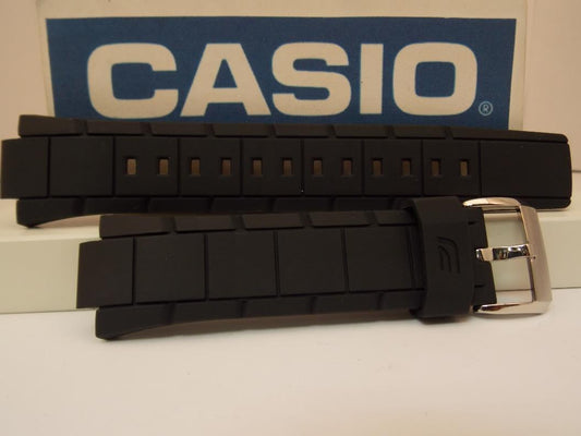 Casio Watchband EF-529 Black Resin Strap / Edifice Tachymeter EF529. Watchband