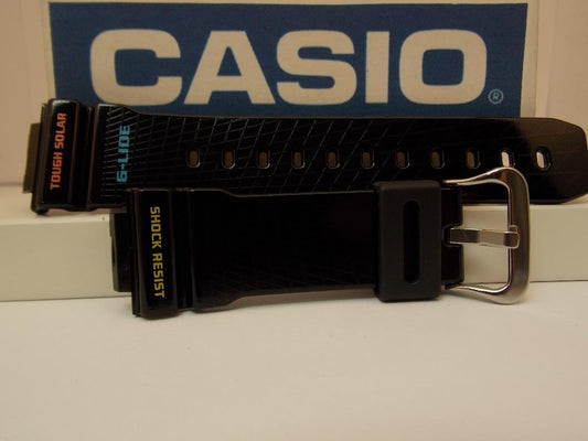 Casio Watchband GWX-5600 Shiny Black Resin Strap/G-Shock. GWX5600 Watchband