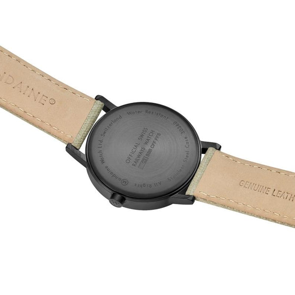 Mondaine Watch A660.30323.61SBG Ladies Classic Black.Swiss,Canvas Leather