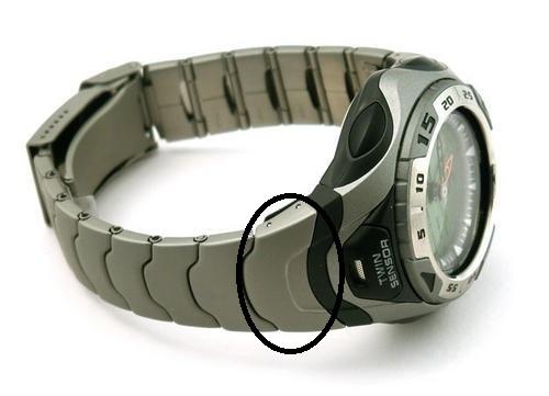 Casio Watch Parts SPF-60 D. Pair Metal Band Caps With Spring Bars