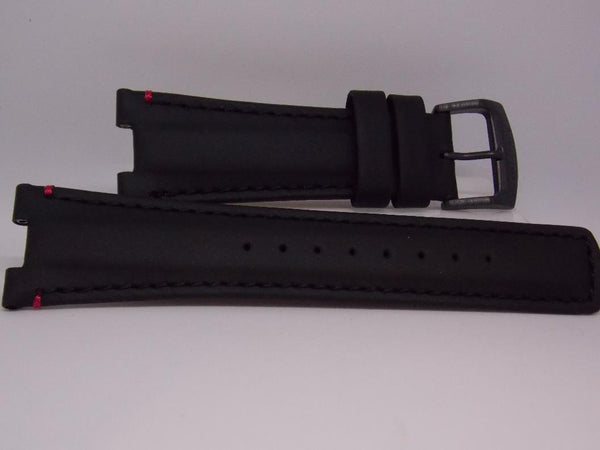 Citizen watchband AW1135 -01E. Original Black Leather  w/ Logo Buckle