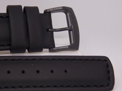Citizen watchband AW1135 -01E. Original Black Leather  w/ Logo Buckle