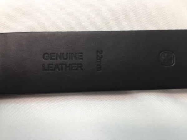 Wenger watchband 22mm Black One Piece Wrap Around Genuine Leather  w/Pins