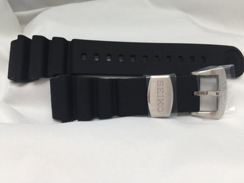Seiko Original WatchBand SRP653 Silicone 22mm Divers Style Black. W/ Seiko Pins