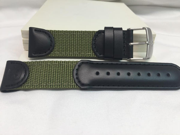 Wenger watchband 21mm Black/Green Fabric/Leather.Military Style Mod 01.1141.113
