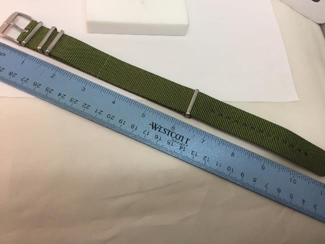 Luminox Watchband Military Green Loop Thru.Steel Hardware.Fits 23mm/Wider Watch