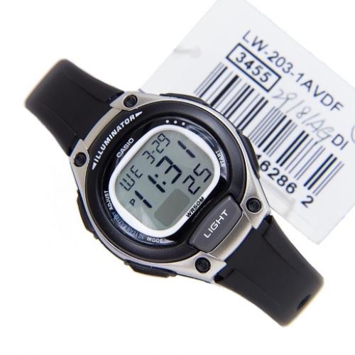 Casio watchband LW-203 Lds Illuminator WR50m Original Blk Resin .Watchband