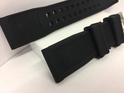 Luminox Watchband 3500. Original Black Rubber  24mm.Double Tang Logo Buckle