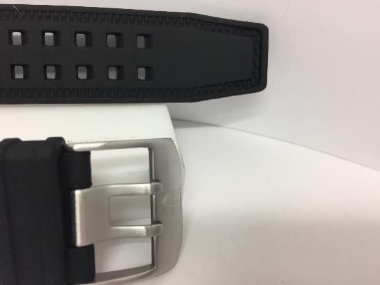 Luminox Watchband 3500. Original Black Rubber  24mm.Double Tang Logo Buckle