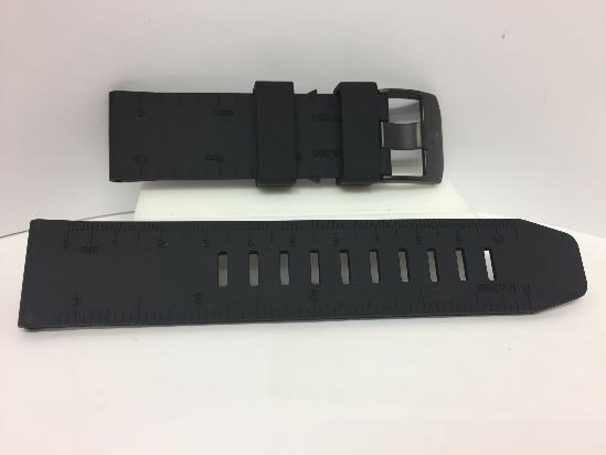 Luminox Watchband FP8830.Original 24mm Blk Rubber .Ruler Embossed on Band.