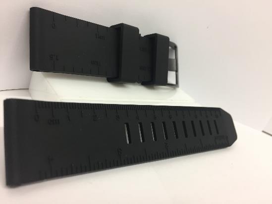 Luminox Watchband FP8830.Original 24mm Blk Rubber .Ruler Embossed on Band.