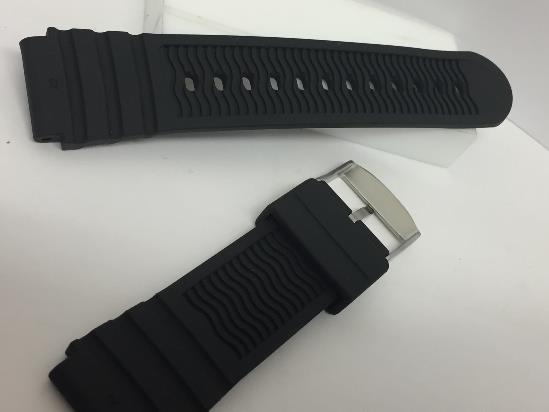 Luminox Watchband FP2201.Original 22mm Black Silicone Rubber .For 0301