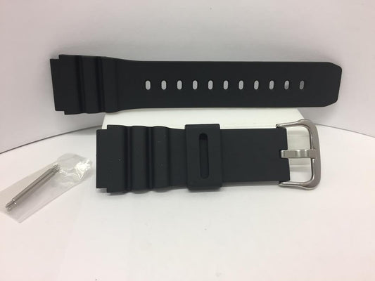 Casio Watchband MDV-106.Black Resin 22mm Original Divers Style Strap w/Pins