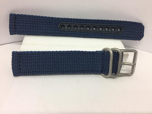 Seiko Watchband SNK807 18mm Blue Fabric .Washable W/Pins Steel Bkle/Keepers