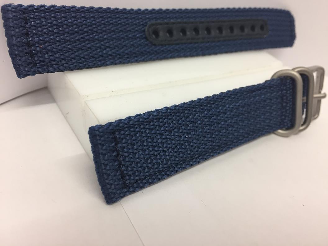 Seiko Watchband SNK807 18mm Blue Fabric .Washable W/Pins Steel Bkle/Keepers