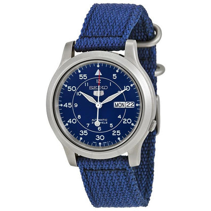 Seiko Watchband SNK807 18mm Blue Fabric .Washable W/Pins Steel Bkle/Keepers