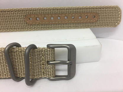 Seiko Watchband SNK803 18mm Military Khaki Fabric Washable  w/Steel Hardwre
