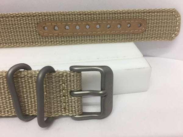 Seiko Watchband SNK803 18mm Military Khaki Fabric Washable  w/Steel Hardwre