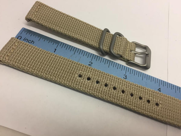 Seiko Watchband SNK803 18mm Military Khaki Fabric Washable  w/Steel Hardwre