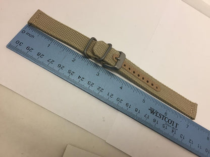 Seiko Watchband SNK803 18mm Military Khaki Fabric Washable  w/Steel Hardwre