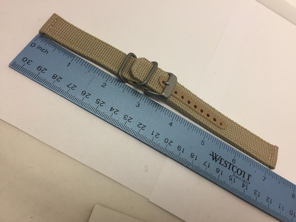 Seiko Watchband SNK803 18mm Military Khaki Fabric Washable  w/Steel Hardwre