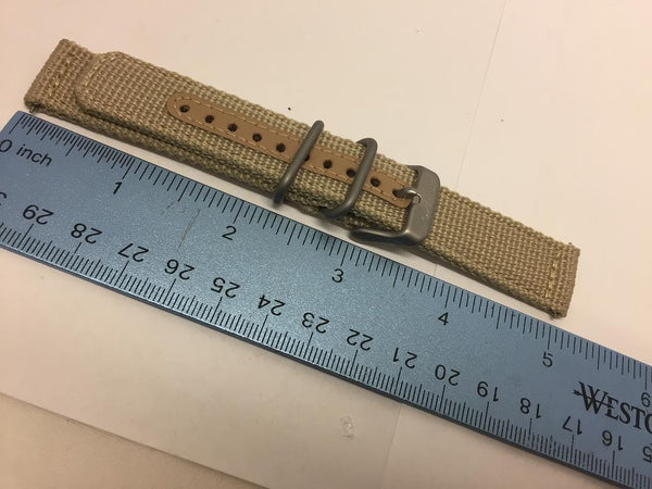 Seiko Watchband SNK803 18mm Military Khaki Fabric Washable  w/Steel Hardwre