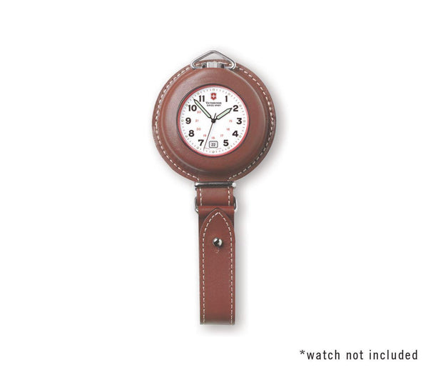 Swiss Army Pocket Watch FOB. Belt Attaching All Leather Pocket Watch Case w/Logo