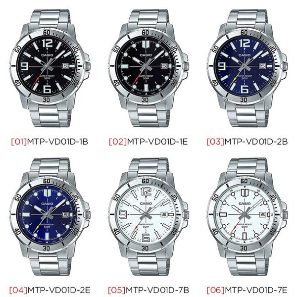 Casio watchband MTP-VD01 D. Original Stainless Steel 22mm Bracelet