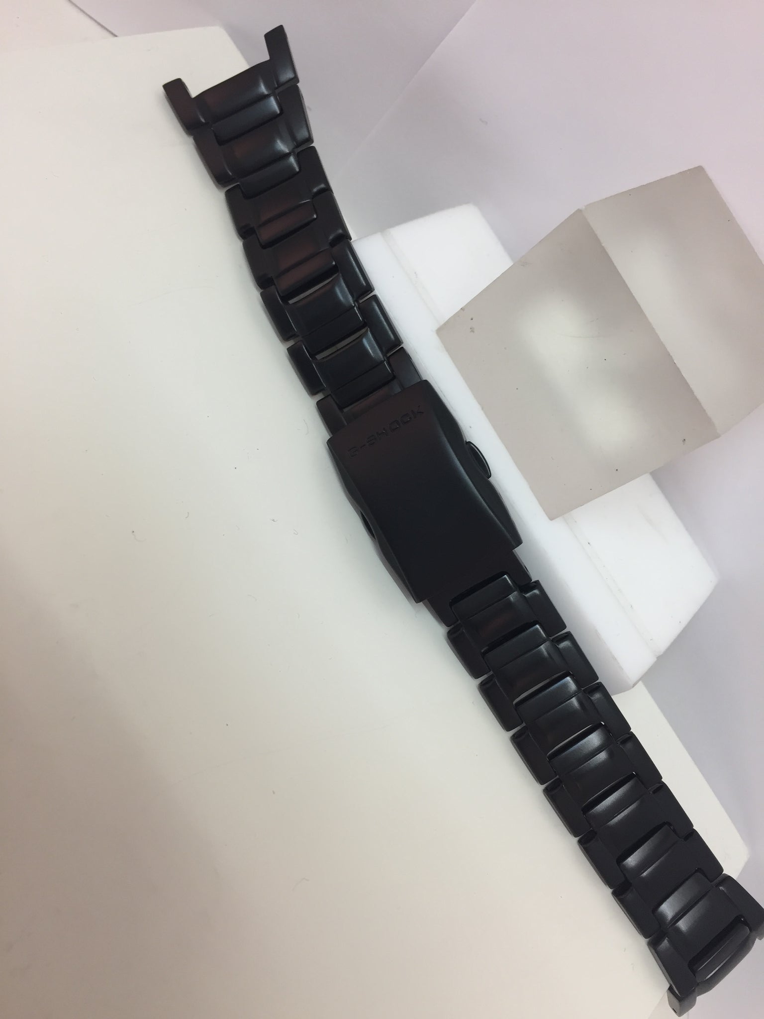 Casio Watchband/Bracelet G-501,G-800,GW-810,S-112L.Blk PVD Steel.Push But Deploy