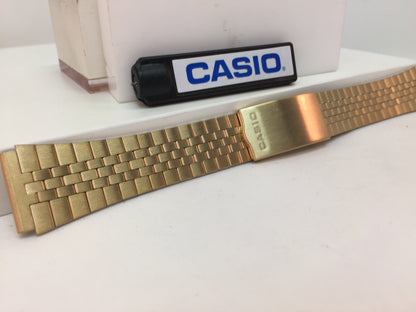 Casio Original WatchBand/Bracelet Number B-738N. Unknown Model 19mm Gold Tone
