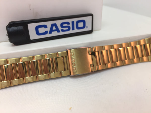 Casio Original Watchband/Bracelet Number S-564L. Unknown Model. 19mm Gold Tone