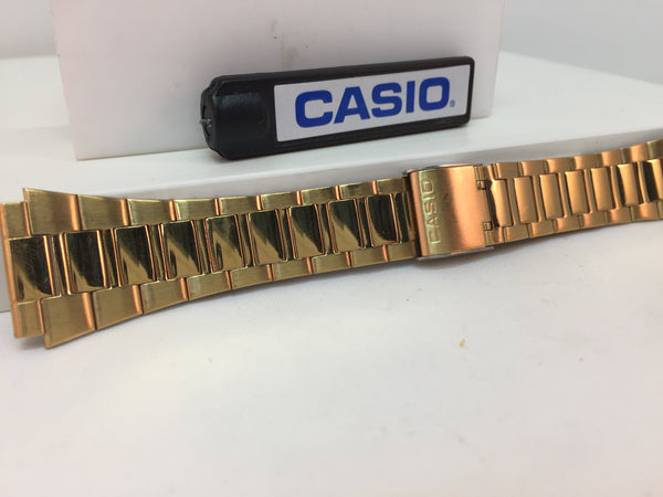 Casio Original Watchband/Bracelet Number S-564L. Unknown Model. 19mm Gold Tone