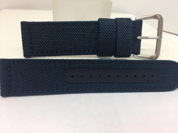 Seiko Watchband SNE329P 22mm  Blue Fabric/Leather w/Steel Buckle. LOBH B 22