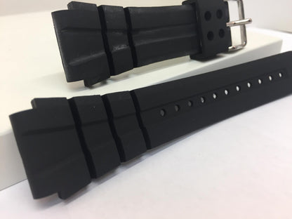 Seiko Watchband SKX6309 22mm X 27mm Black Rubber Divers Style  Steel Buckle
