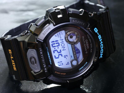Casio Watchband GWX-8900 -1 Shiny Black Resin G-Shock G-Lide Tough Solar Strap