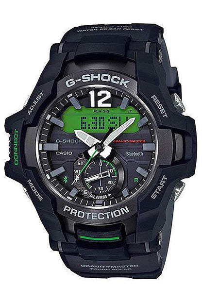 Casio Watchband GR-B100 GRB-100 1A3. Gravity Master Black Resin Strap.Gray
