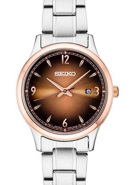 Seiko Womens SXDH02 Ladies Two Tone Silver/Rose Gold. Stainless Steel Watch.