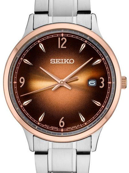 Seiko Womens SXDH02 Ladies Two Tone Silver/Rose Gold. Stainless Steel Watch.