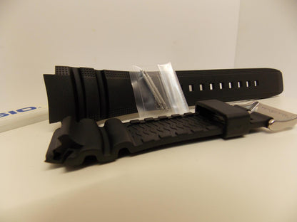 Casio Watchband AMW-710 Black Resin Strap For Marine Gear. Watchband W/pins