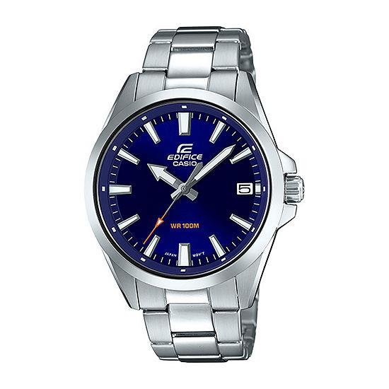 Casio Watch EFV-100 D-2 Silver Tone Case/ Blue Dial.New w/ Warranty/Instructions
