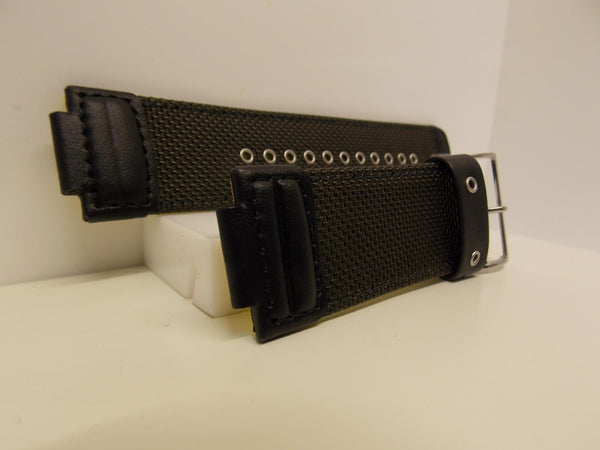 Casio Watchband Black Mesh/Leather/Yellow Back 16mm (30mm Shoulder) G-7900 MS-3