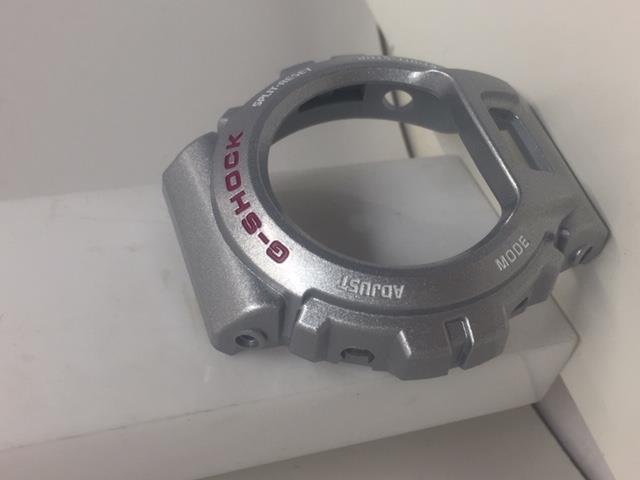 Casio Watch Parts Bezel/Shell DW-6900 CB-8 Silver Color w/ Red/White Letters.