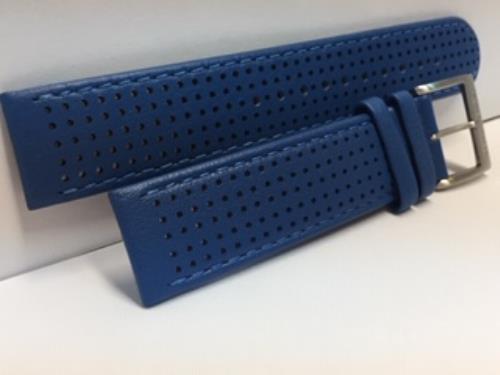 Mondaine Swiss Railways Watchband 20mm Blue Perforated Leather #FE3120.40Q1